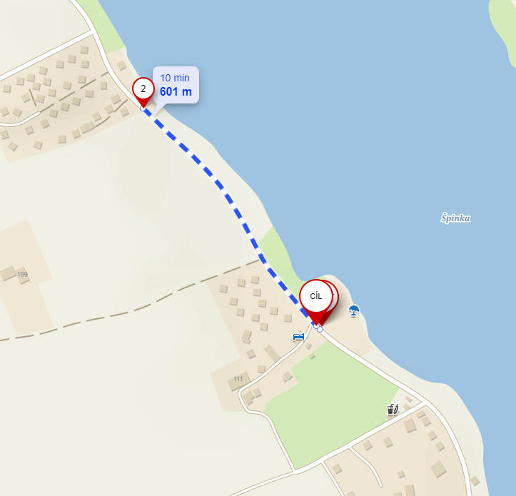 Mapa trasy 600 m
